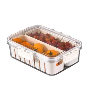 Imagem de Organizador para Geladeira com Tampa, 23,5 x 16,5 x 6,5 cm, Plástico Transparente, 430g