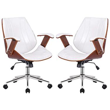 Imagem de Kit 2 Cadeiras de Escritório Juliette Diretor Giratória Branca - Gran Belo