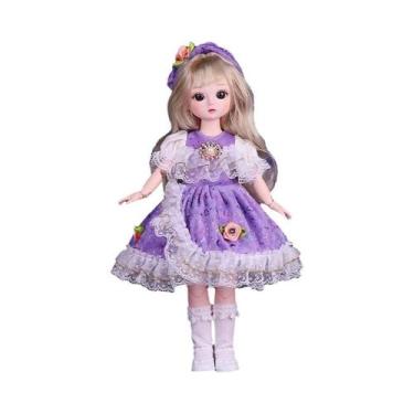 Imagem de Boneca BJD De 30CM Menina DIY Vestir Princesa Brinquedo Com Olhos 3D M