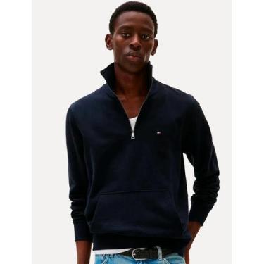 Imagem de Moletom Tommy Hilfiger Masculino Essential Terry Half Zip Azul Marinho