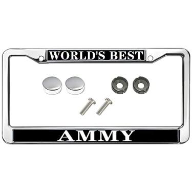 Imagem de World's Best Ammy Universal US CA Moldura de placa de carro presente de dia da mulher placa de licença de carro de aço inoxidável capas de presente de dia da mulher acessórios de carro moldura de placa de licença bonito