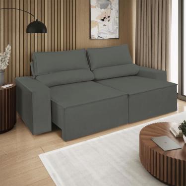 Imagem de Sofá Reclinável Retrátil 2 Lugares 1,80m Balaqui Decor Cinza