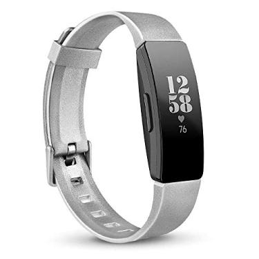 Imagem de Pulseiras de TPU macias AK compatíveis com Fitbit Inspire HR/Fitbit Inspire/Fitbit Ace 2 bandas, pulseiras esportivas à prova d'água para Fitbit Inspire HR Fitness Tracker, 3-Silver, Small