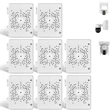Imagem de (Caixa de junção de câmera universal PTZ) Suporte de câmera de segurança ao ar livre, suporte de plástico à prova d'água, caixa de junção de cabo, compatível com câmeras PTZ (8 pacotes)