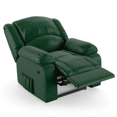 Imagem de Poltrona Do Papai Reclinável Pietra Power Elétrica Massagem Fh9 Pu Verde Musgo - Mpozenato