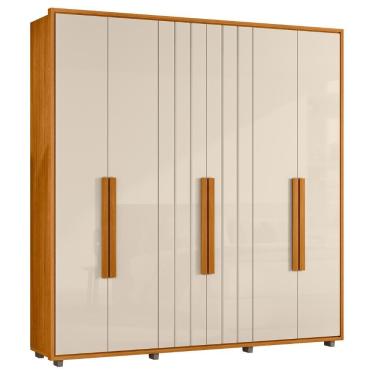 Imagem de Guarda Roupa Casal 230cm Com 6 Portas Barok Off/cinamomo Z10 - Mpozenato