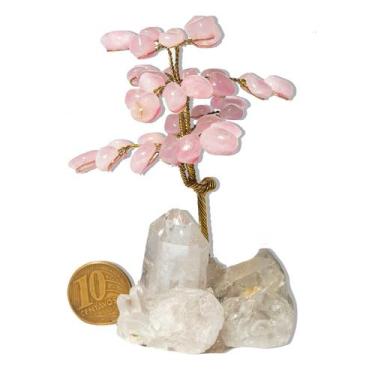 Imagem de Árvore Da Felicidade Pedra Quartzo Rosa na Drusa - CristaisdeCurvelo
