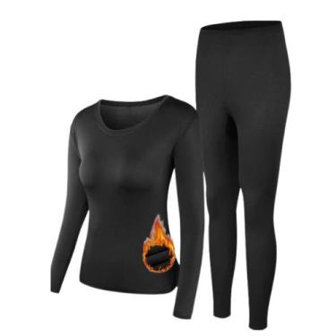 Imagem de Kit Calça Blusa Térmica Inverno Frio Intenso Feminino Forrada Tamanho 
