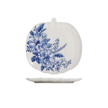 Imagem de Prato de cerâmica azul e branco criativo doméstico de estilo chinês criativo e delicado - Ode ao outono - prato pequeno de 21,8 cm