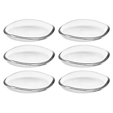 Imagem de Barski Prato de vidro – Bandeja – Travessa – 20 cm D – Conjunto de 6 pratos redondos de 15 a 20 cm – Bandejas com borda ondulada – Vidro grosso – Feito na Europa