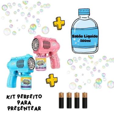 Imagem de Brinquedo maquina de fazer Bolhas de Sabão Pistola Brinquedo ao ar liv