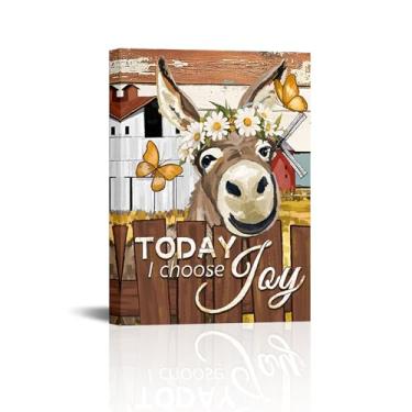 Imagem de xiysien Arte de parede em tela de fazenda caminhão campestre velho celeiro moinho de vento girassol cães imagens de animais decoração de parede para sala de estar quarto 30,5 x 40,6 cm x 3 peças