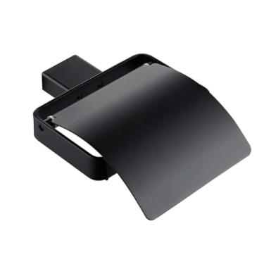 Imagem de Conjunto de acessórios para banheiro, preto fosco, aço inoxidável Sus304, suporte para papel, porta-escovas de dentes, toalheiro, prateleiras de banho (suporte para papel)