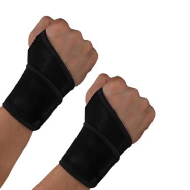 Imagem de kit 2 Munhequeira Ajustável Suporte de Pulso Trendinite Fibromialgia Alivio da Dor Ortopedica Treino Crossfit Academia Punho