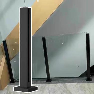Imagem de Poste De Corrimão De Vidro De Escada Comercial, Coluna De Balaustrada Resistente Para Painel De Vidro/Plástico/Madeira, Coluna De Guarda-corpo Interior Exterior, Color Gray, 135cm/53in