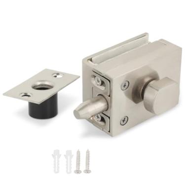 Imagem de Fechadura de porta de vidro, trava de parafuso simples e generosa, maçaneta giratória, trava de porta de vidro para banheiro, hotel, banheiro, loja, portas de vidro