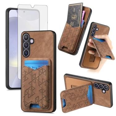 Imagem de Asuwish Capa de telefone para Samsung Galaxy S25 Plus S25+ 5G capa carteira com protetor de tela de vidro temperado fino porta-cartão de crédito com suporte para celular S25Plus 25S + S 25 25+