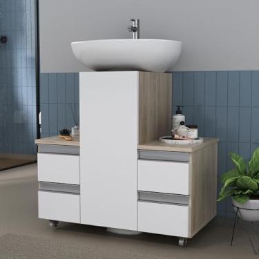 Imagem de Gabinete Banheiro COLUNA encaixe Madeirado Branco