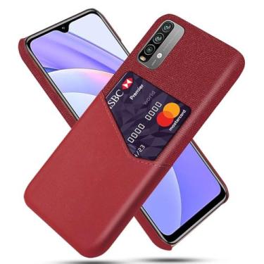 Imagem de Capa para Xiaomi Redmi Note 9 4G,Tela e tampa de couro PU,Antideslizante,360°cobertura completa à prova de choque com 1 slot de cartão atrás,Prevenção de queda-Red
