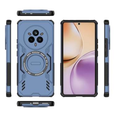Imagem de Elubugod Capa compatível com Realme 14 Pro 5G, compatível com MagSafe, compatível com Realme 14 Pro 5G RMX5056 Dissipação Cool Anti-queda capas de celular azul