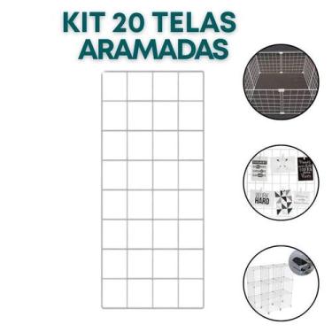 Imagem de Kit 20 Telas Aramada 20x40cm Painel Home Office Mural Recados Planejam