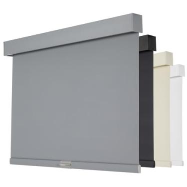 Imagem de Persilux Persianas blackout para janelas, persianas de rolo sem fio com sanefa, persianas de tecido com isolamento térmico, persianas de proteção UV para casa e quarto (cinza, 89 cm L x 162 cm A)