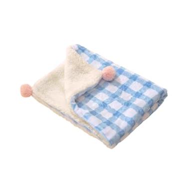Imagem de Fenteer Cobertor para animais de estimação, almofada para gaiola de cachorro e gato, lã multifuncional, tapete para caixa de transporte de animais de, Azul, M