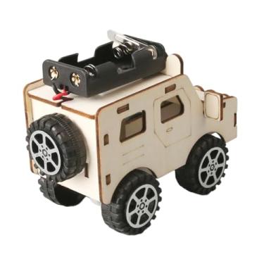 Imagem de menolana Modelo de carro elétrico faça você mesmo, brinquedo científico, kit de carro de brinquedo educacional resistente, experimento científico de madeira