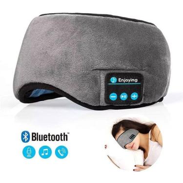 Imagem de Kit 2 Máscara Para Dormir Musical Com Fone Bluetooth Cinza