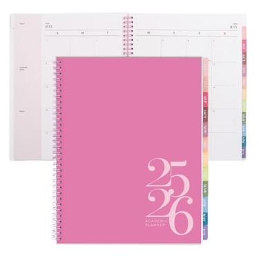 Imagem de Riley's Planner 2024-2025 ano acadêmico, planejador semanal clássico de 18 meses - Agenda semanal e mensal atemporal, capa durável, páginas de notas, encadernação de fio duplo (21,5 x 28 cm, rosa)