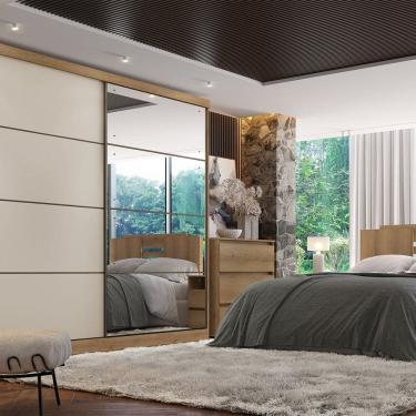 Imagem de Guarda-roupa 2 Portas 222cm X 230cm Malaga Capuccino \ Off White