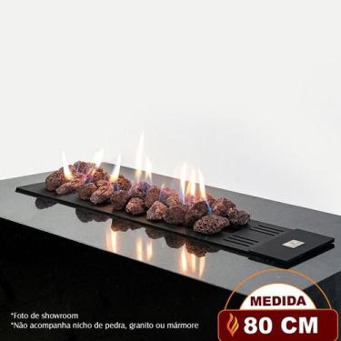 Imagem de Lareira a gás Fogo e Art Luna de 80cm com pedras vulcânicas, Gás Natur