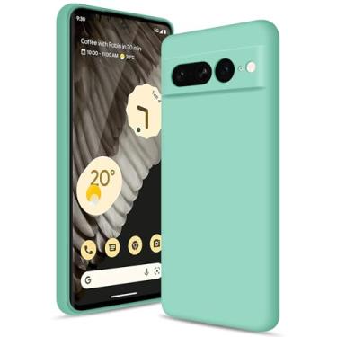 Imagem de Btstring Capa para Google Pixel 7 Pro, capa de silicone macio com proteção de câmera atualizada, capa fina à prova de choque com forro de microfibra antiarranhões, verde menta