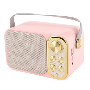 Imagem de de karaokê Akozon YS105 Home KTV - Máquina de karaokê Tudo-em-um Com Microfone e Alto-falantes, Bateria Embutida para Cantar e Diversão KTV (Rosa)