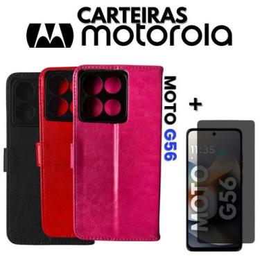 Imagem de Capa Carteira Para Motorola Moto G56 + Película 3D Privativa - Db