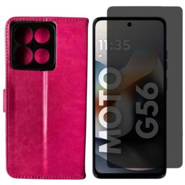 Imagem de Capa Carteira Para Motorola Moto G56 + Película 3D Privativa - Db