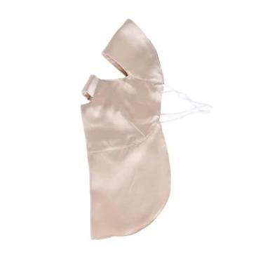 Imagem de KiBcsLic Máscara facial feminina respirável, proteção solar para o rosto inteiro, para esportes de praia e equitação, Champanhe