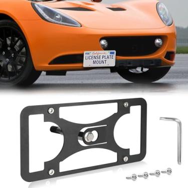 Imagem de Moldura frontal sem broca compatível com Lotus Elise | 2001-2010 Suporte de gancho de reboque para placa de carro antifurto Capas de etiqueta de carro à prova de ferrugem, acessórios de carro à prova