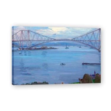 Imagem de The Forth Bridge John Lavery Classic Realist Portrait & War Scene Canvas Art – Decoração de parede irlandesa para casa emoldurada 39,98 x 59,9 cm