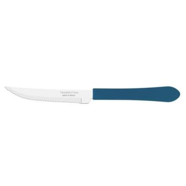 Imagem de Kit 6 Faca Churrasco Tramontina Leme Inox Azul Oceano 4