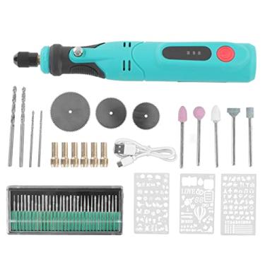 Imagem de Ferramenta rotativa sem fio Mini ferramenta rotativa de potência 3 velocide carregamento USB com 53 kit de acessórios para criação de diy artesanato de madeira de metal de metal