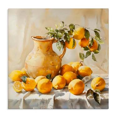 Imagem de Stupell Industries Arte de parede em tela vintage Lemons and Pitcher da LSR Creative Studio, 43 x 43 cm