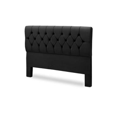 Imagem de Cabeceira Cama Box Estofada Madeira Queen Size Madri - D'Julia, Preto