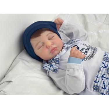 Imagem de Bebê Reborn Menino Lou Lou Dormindo Silicone Toma Banho, Vinil Silicon