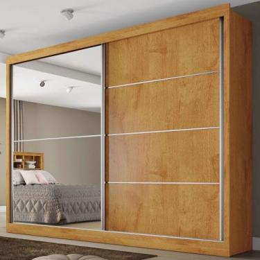 Imagem de Guarda-Roupa Casal Verona 2 Portas 4 Gavetas 100% Mdf Com Espelho Pero