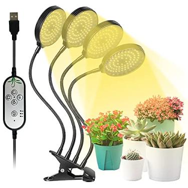 Imagem de OPENBEAUTY Grow Light 60W Sunlike Full Spectrum LED luzes de cultivo de plantas com temporizador liga/desliga automático 4/8/12H lâmpada de cultivo à prova d'água para plantas de interior, 5 níveis