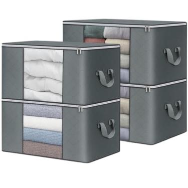 Imagem de Caixa Organizadora de Roupas com Visor Transparente e Alças Reforçadas – Multiuso para Edredons, Cobertores Lençois Toalhas (4)