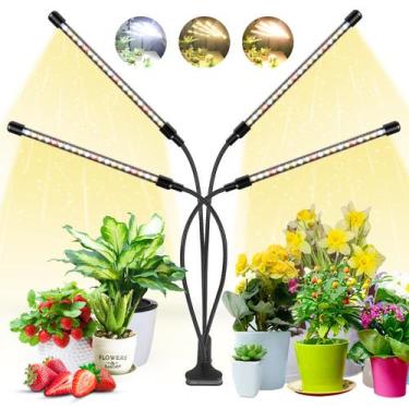 Imagem de Grow Light Wolezek 80 LED de 4 cabeças de espectro completo para ambie