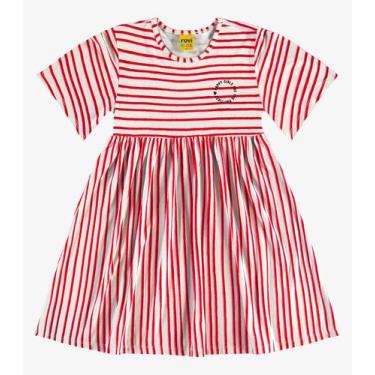 Imagem de Vestido Infantil Visco Maquinetada Rovi Kids Vermelho - Rovitex Kids, 
