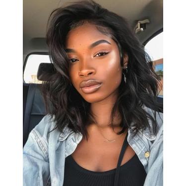 Imagem de Peruca Curly V Part 180% Densidade Sem Deixar de Fora Perucas Parte V Atualização Parte U Perucas Sem Cola para Mulheres Negras Fibra Premium e Cabelo Humano Remy Misturado, Visual Realista com Couro